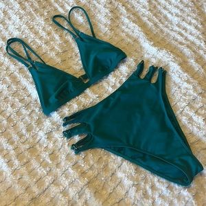 High Waisted PacSun Teal Bikini